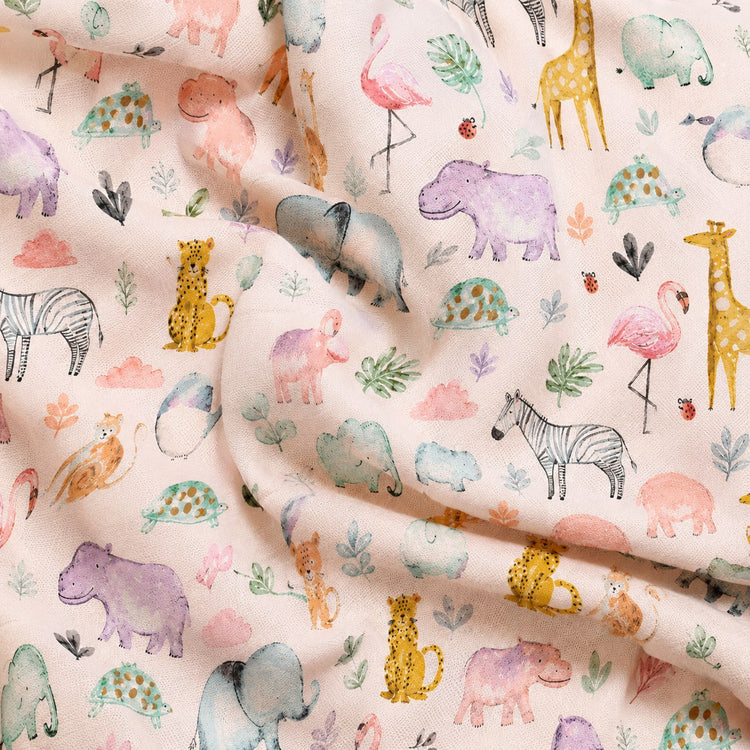 Hippopotamus bamboo baby quilt — hippopotamus print, soft bamboo cotton