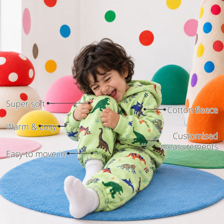 Green Dinosaur Hooded Boys' Jogger Set features