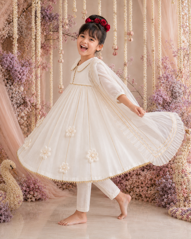 Ivory Anarkali Set