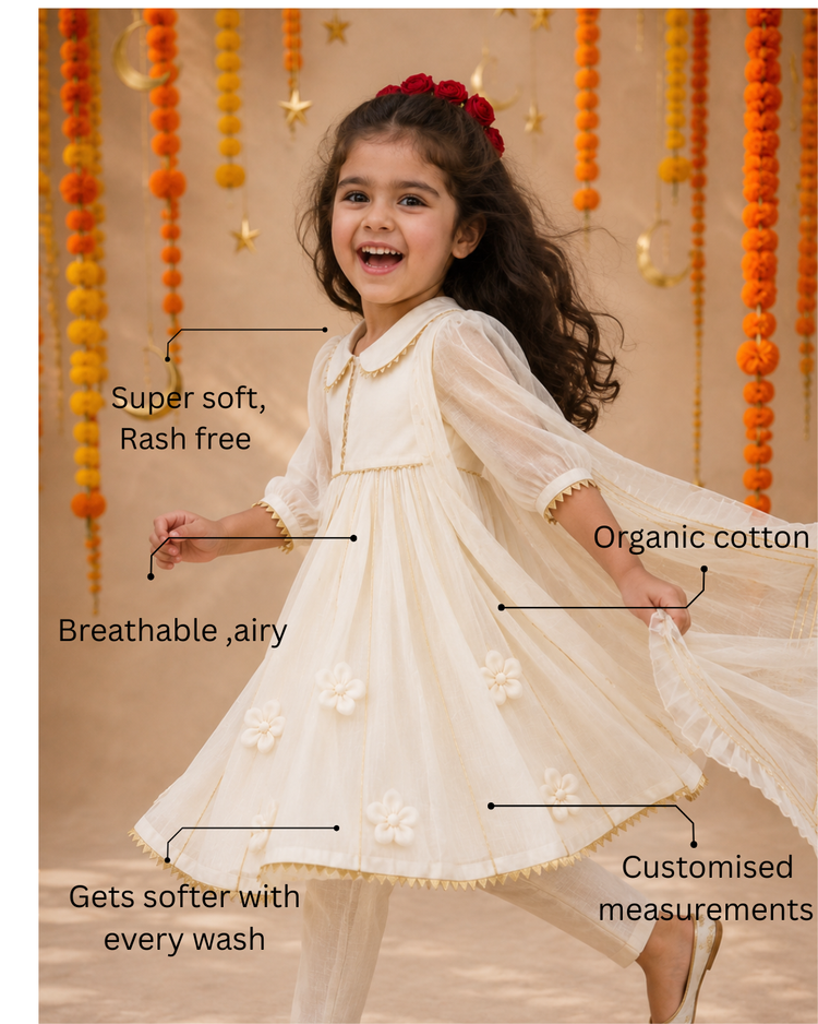 Ivory Anarkali Set
