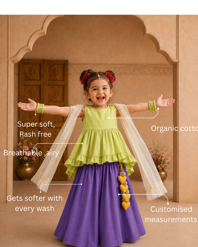 Lime Purple Palazzo Set
