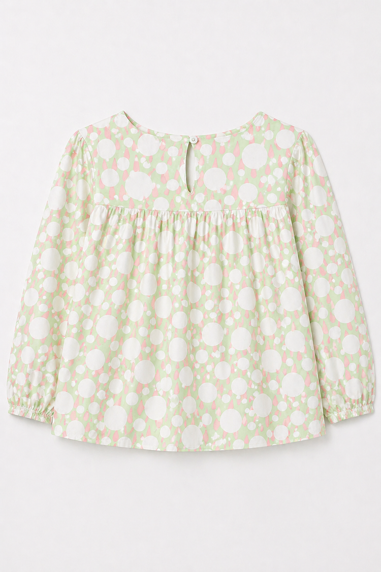 Girl wearing Anaario Ivory and Rose Poppy Raindrops Night Suit