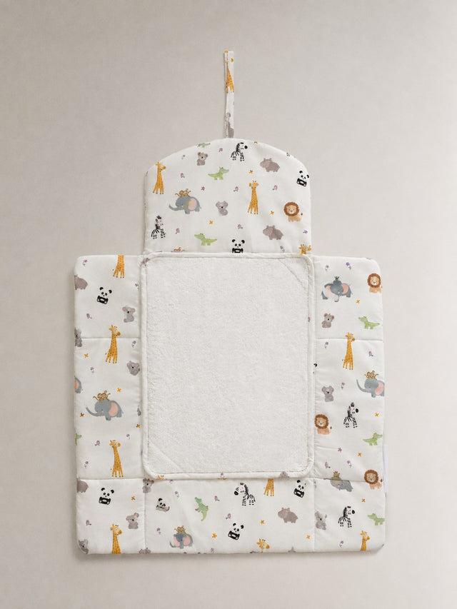 Jungle bamboo baby changing mat — jungle print, soft bamboo cotton