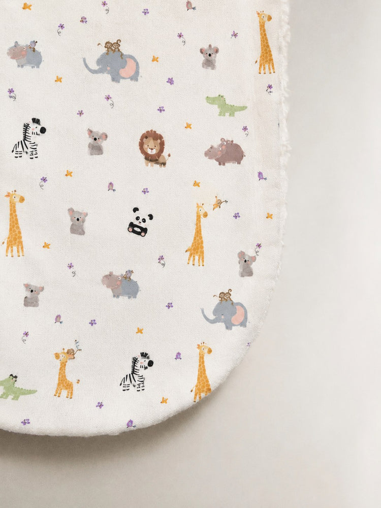Jungle bamboo baby quilt — reverse side