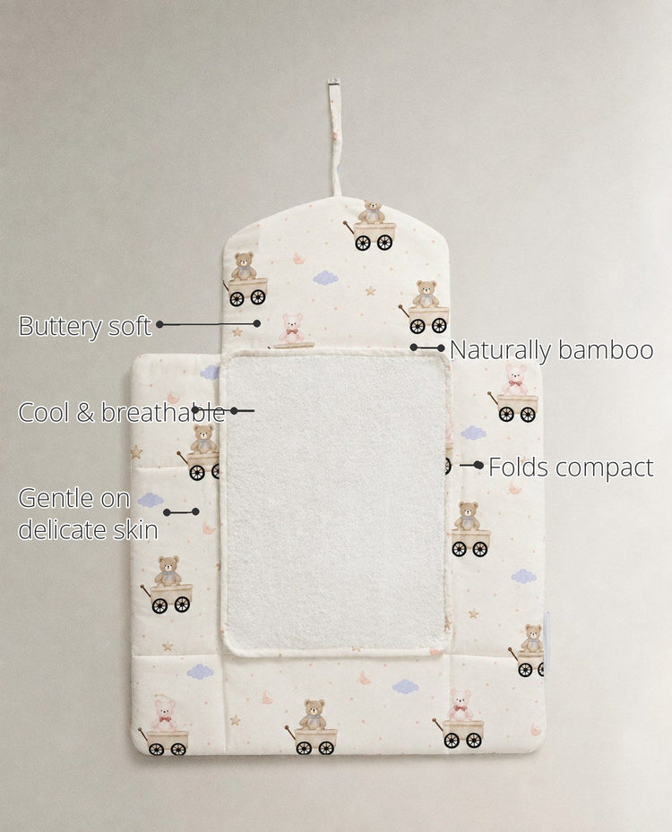 Carriage Teddy Bamboo Baby Changing Mat features