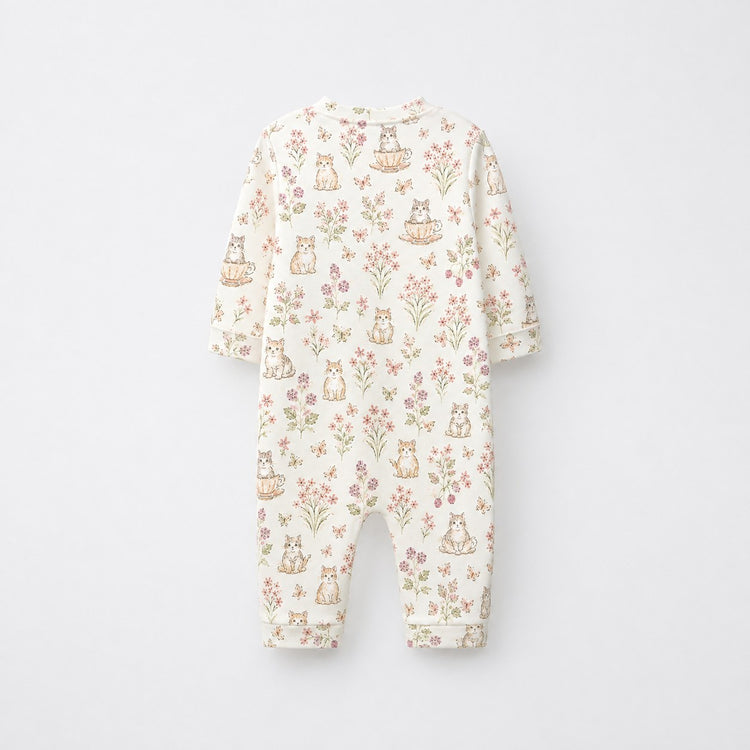 Koala & Kitty bamboo cotton baby sleepsuit — two-way zip romper onesie