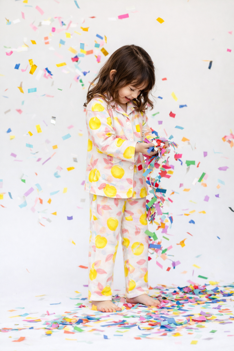 Girl wearing Anaario Lemon Zest Night Suit