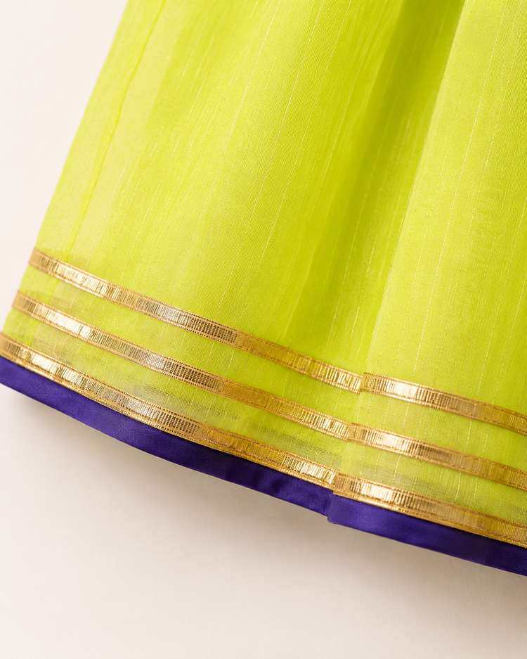 Indian Lime Green Dragonfly Patiala Salwar Set - Anaario - Image 9