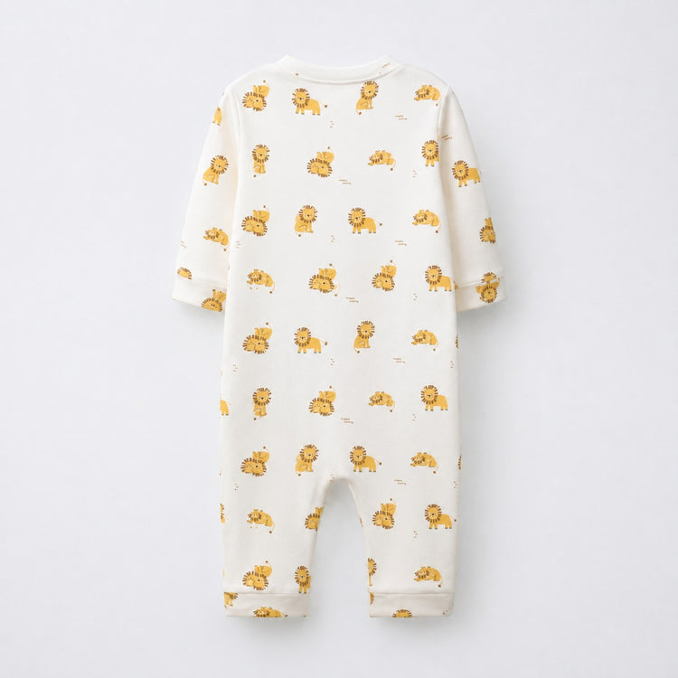 Little Lion bamboo cotton baby sleepsuit — two-way zip romper onesie