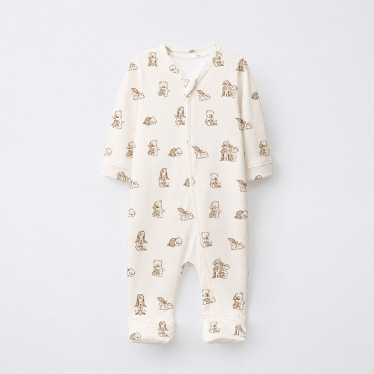 Little Lion bamboo cotton baby sleepsuit — two-way zip romper onesie