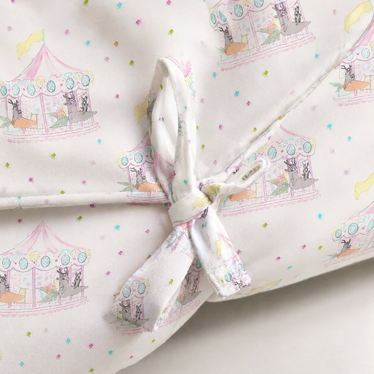 Merry-Go-Round bamboo baby changing mat — print detail