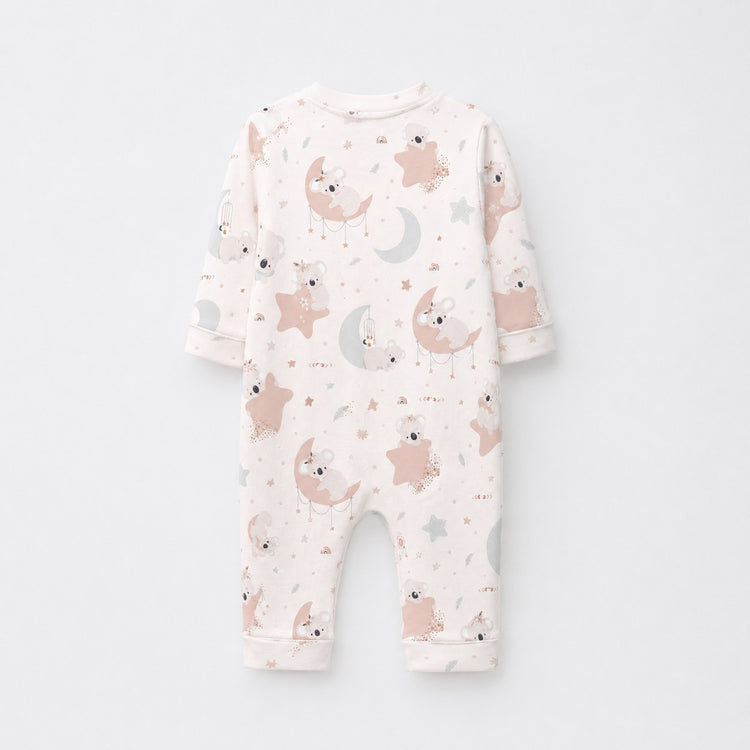 Moon & Teddy bamboo cotton baby sleepsuit — footed zip-front sleepsuit, onesie romper