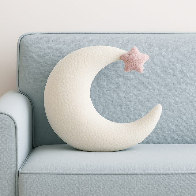 Anaario moon-shaped fleece cushion for kids