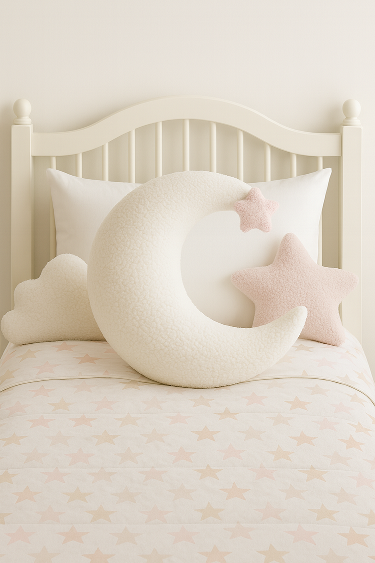 Anaario moon-shaped fleece cushion for kids