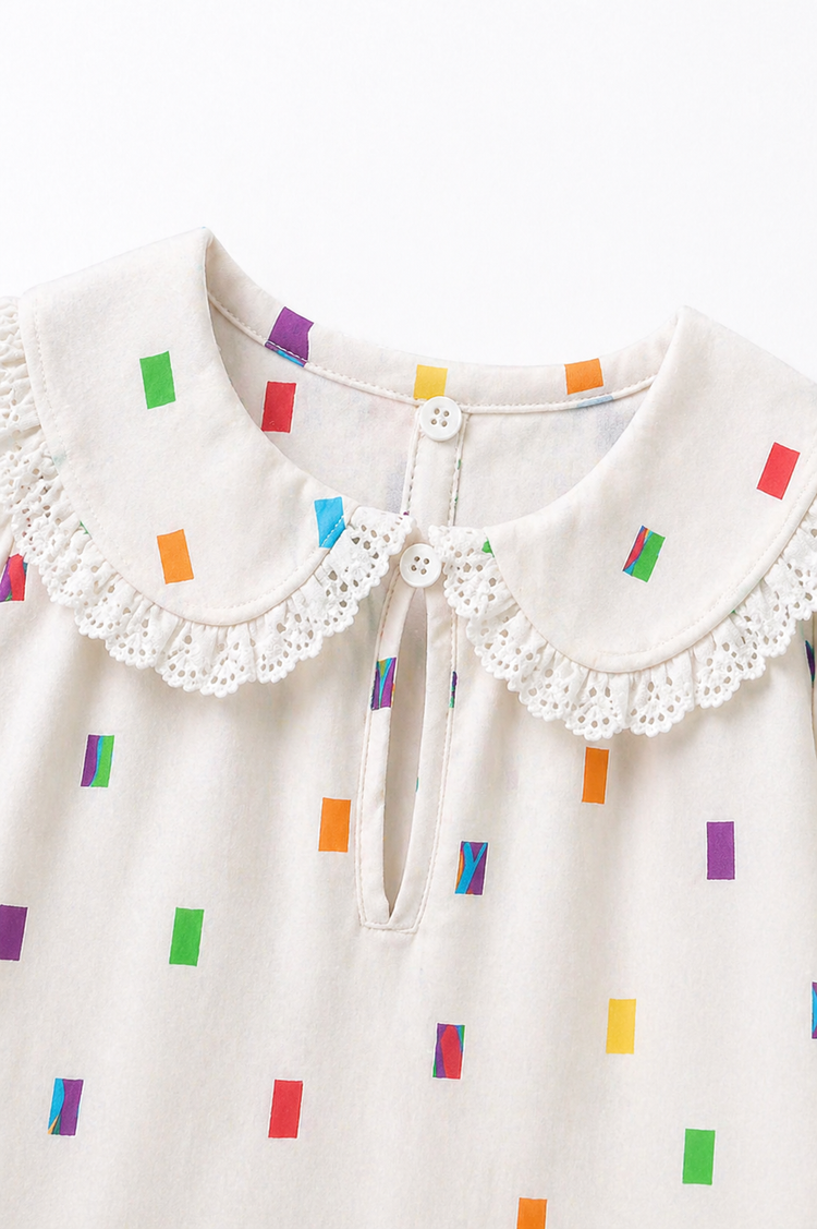 Girl wearing Anaario Multi-Coloured Squares Night Suit