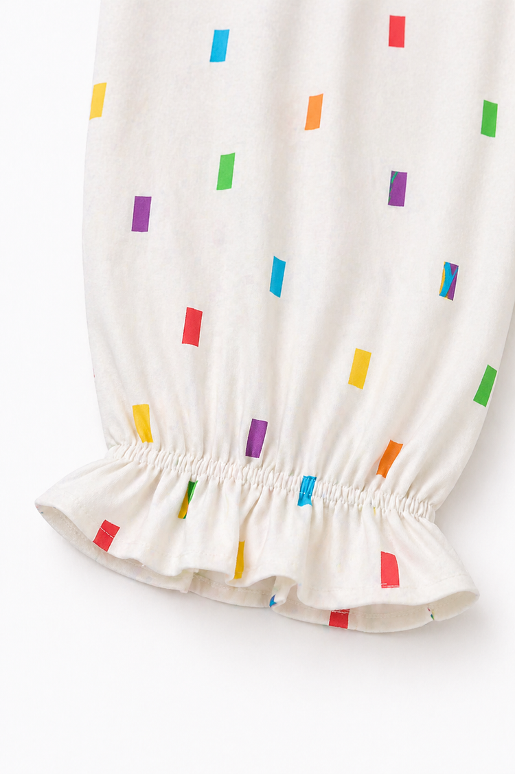 Girl wearing Anaario Multi-Coloured Squares Night Suit