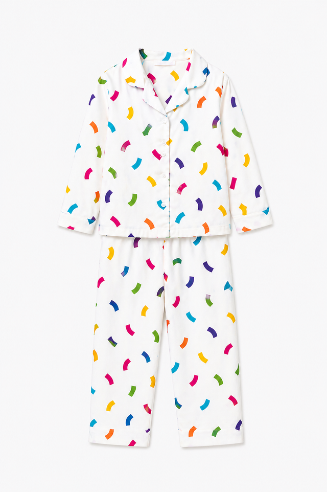 Boy wearing Anaario Multicolored Wriggly Beans Night Suit