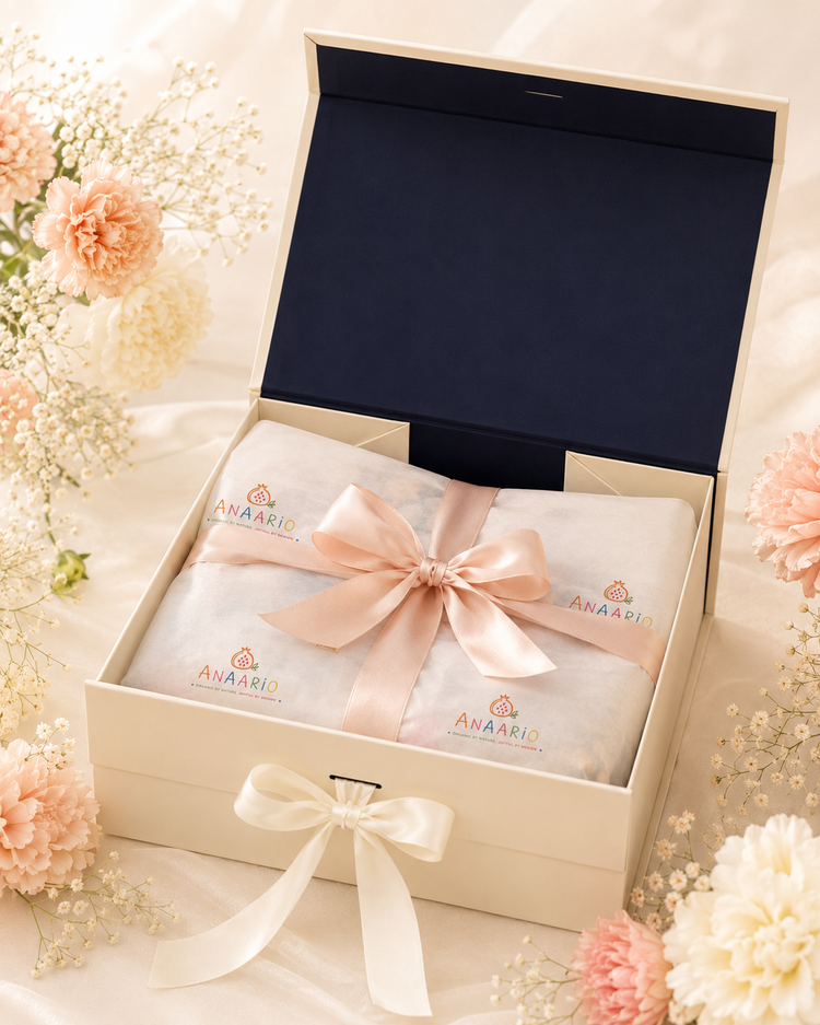 Anaario Navy Blue Moon-Star Angrakha Set gift box