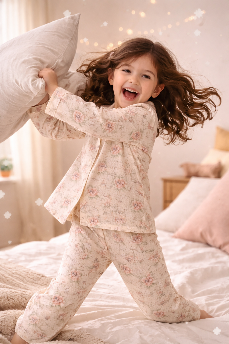 Vintage Rose Pajama Set - Night Wear