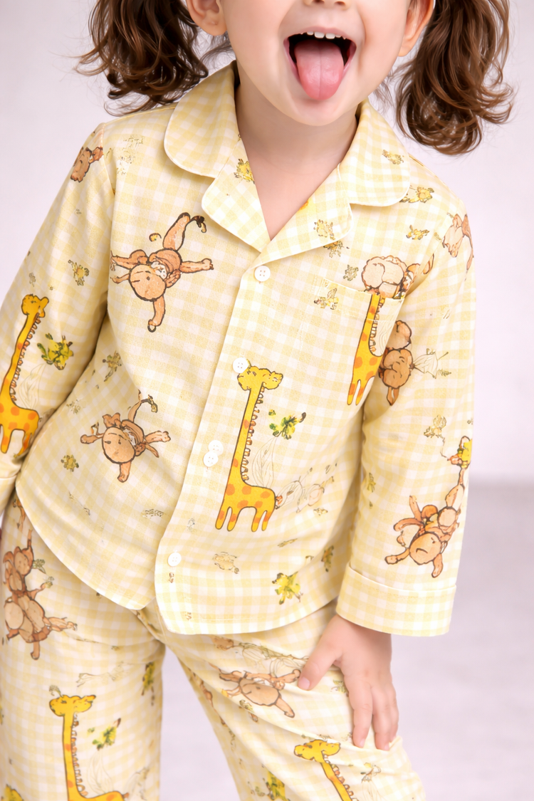 Jungle Gingham Pajama Set - Night Wear