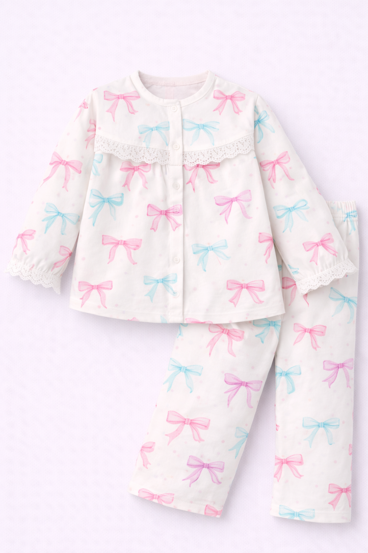 Bow Bliss Pajama Set - Night Wear