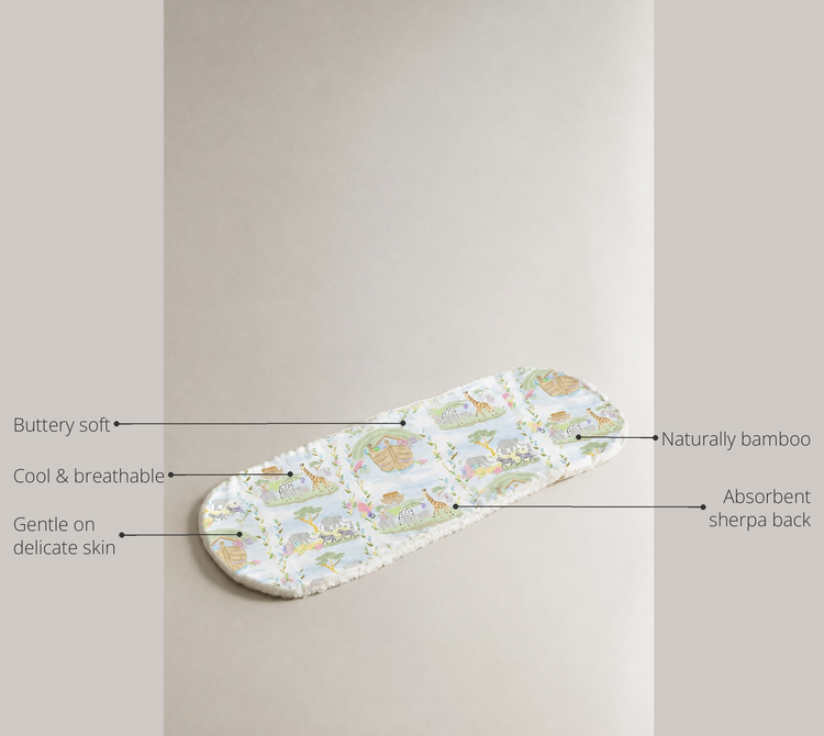 Anaario Noah's Ark Bamboo Baby Burp Cloth key features