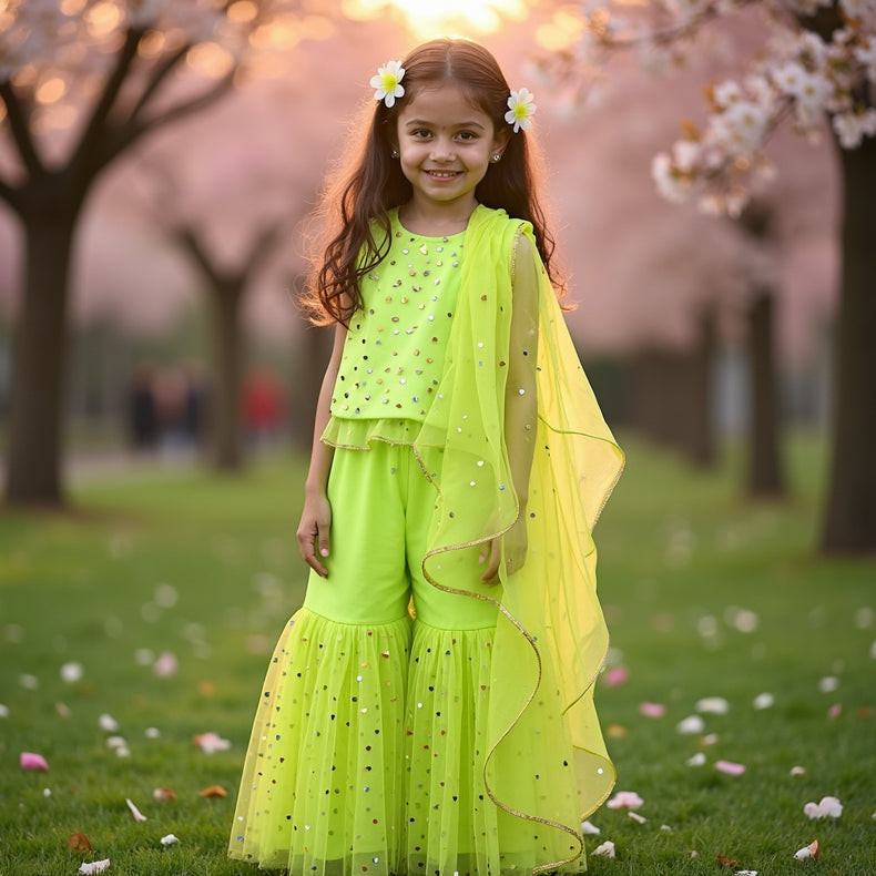 Chandni Lime Sharara Set