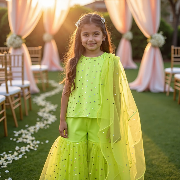 Chandni Lime Sharara Set