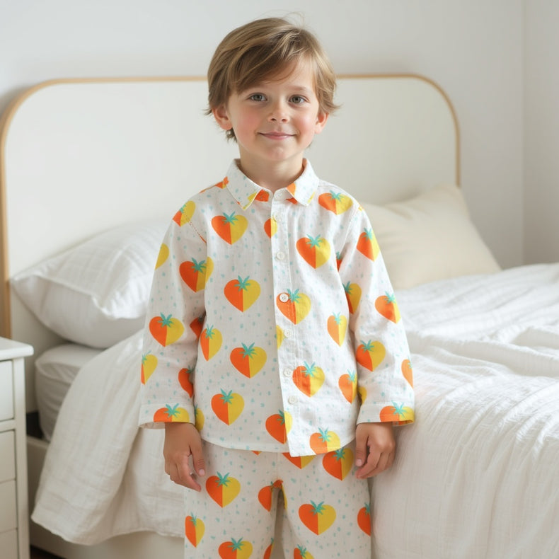 Yellow and Tangerine Hearts - Night Wear