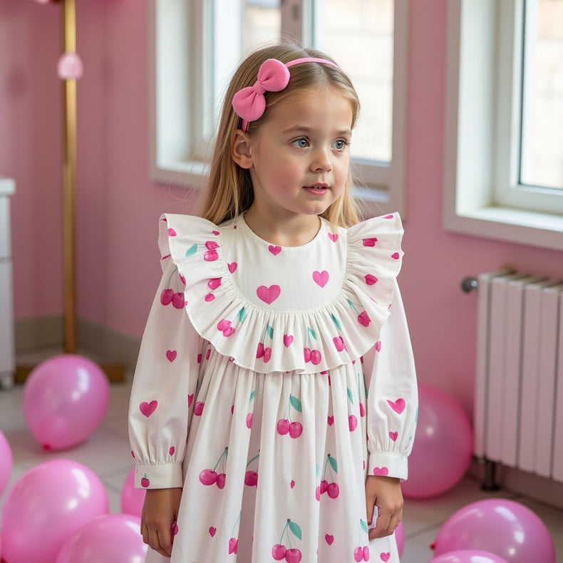 Cherry Heart Ruffle Dress