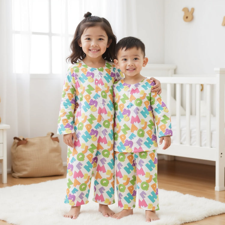 Neon Multicolor Alphabets - Night Wear