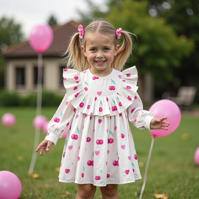 Cherry Heart Ruffle Dress