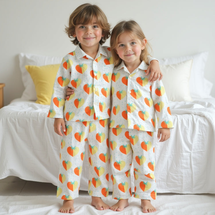 Yellow and Tangerine Hearts - Night Wear