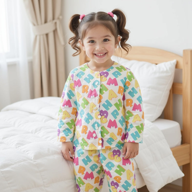 Neon Multicolor Alphabets - Night Wear