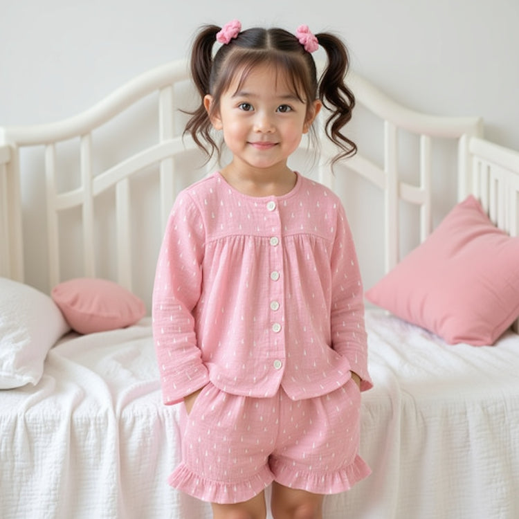 Pink and white Raindrops - Night Wear