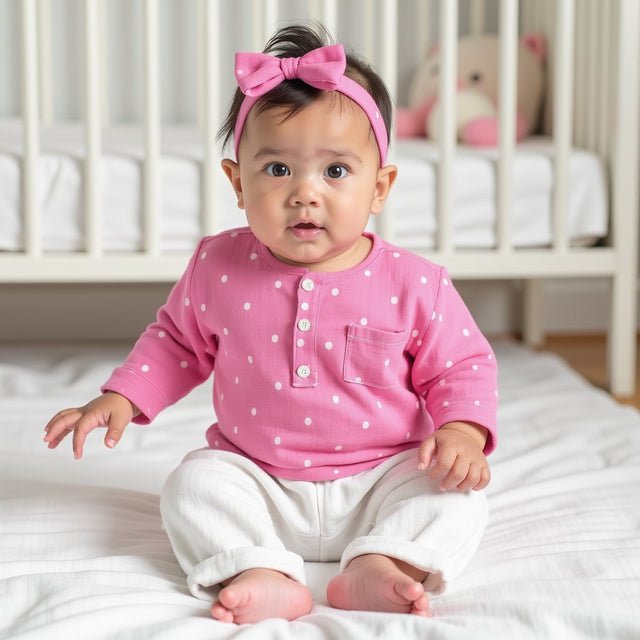 Pink and white dots Set