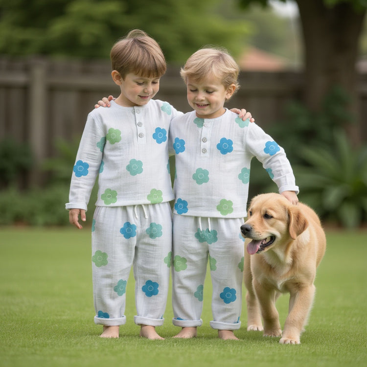 Teal Blossom - Night Wear