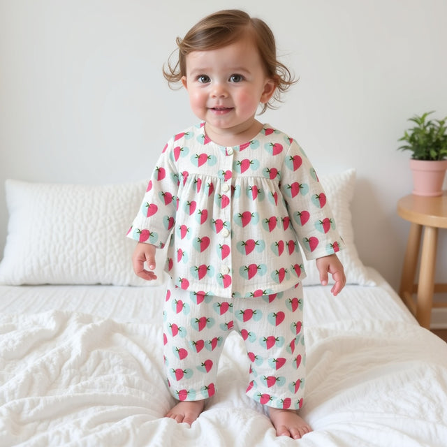 Blue and plum hearts - Night Wear