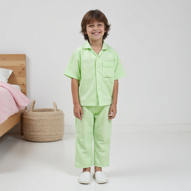Neon Scattered Dots Night Suit