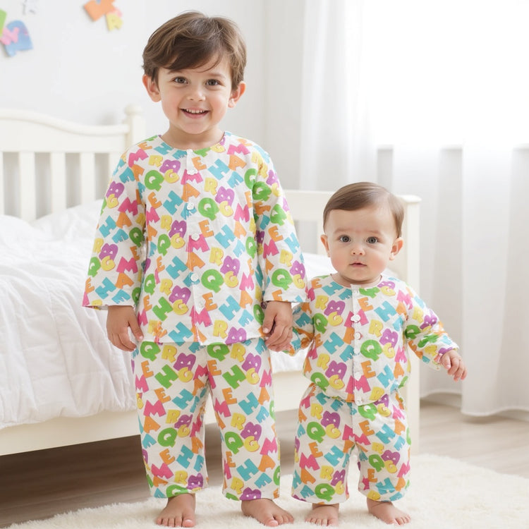 Neon Multicolor Alphabets - Night Wear