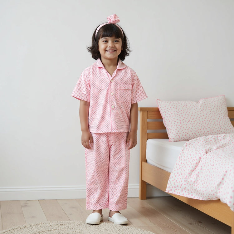 Neon Scattered Dots Night Suit