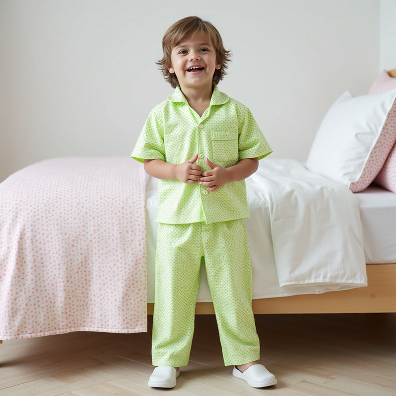 Neon Scattered Dots Night Suit
