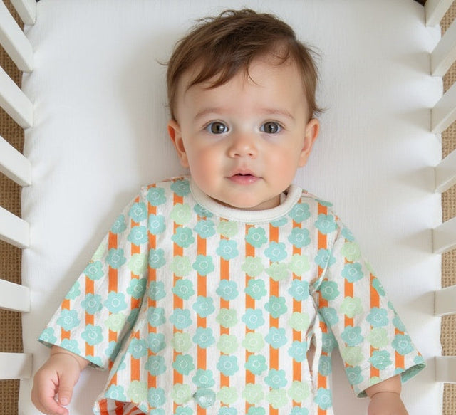 Blue and tangerine florals Set