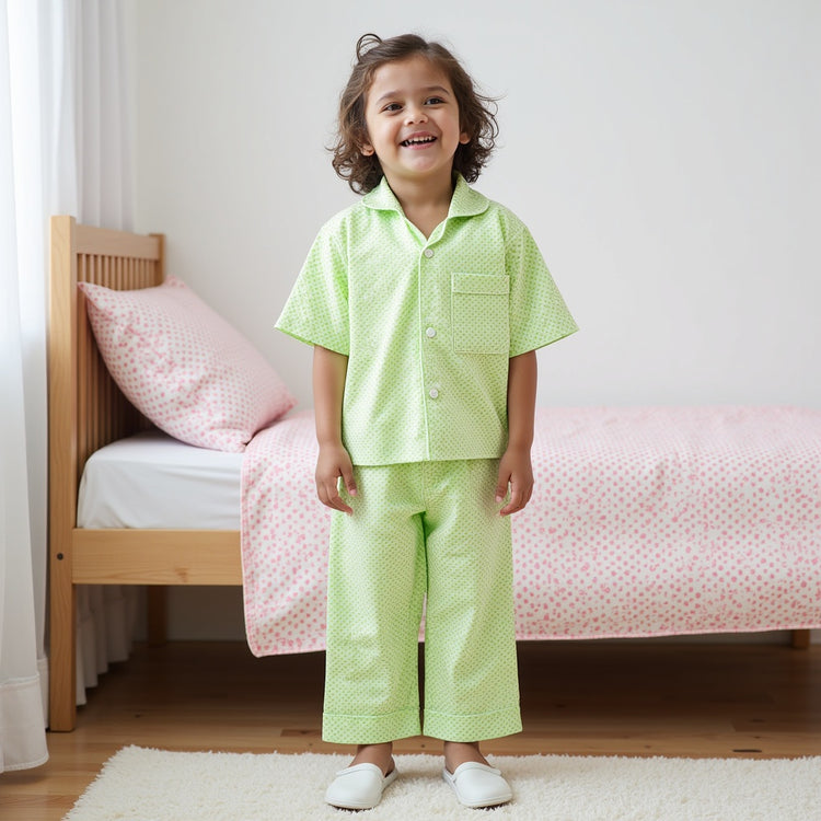 Neon Scattered Dots Night Suit