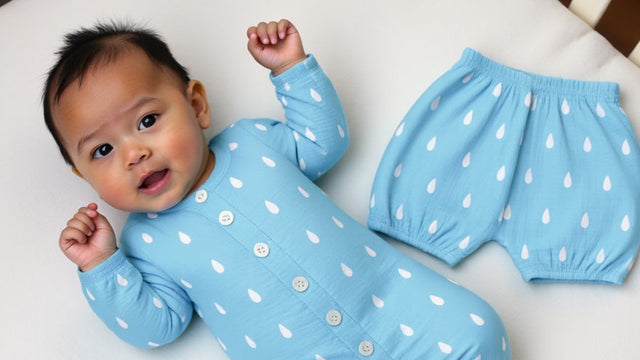 Blue and white raindrops Set