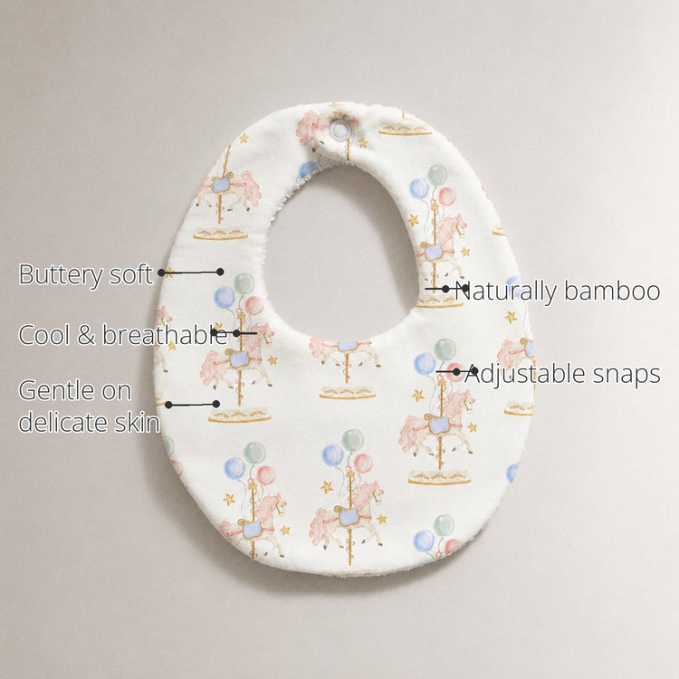 Carousel Bamboo Baby Bib features