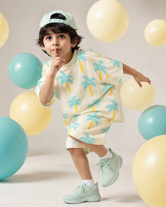 Boy wearing Anaario Palm Squad Co-ord Set