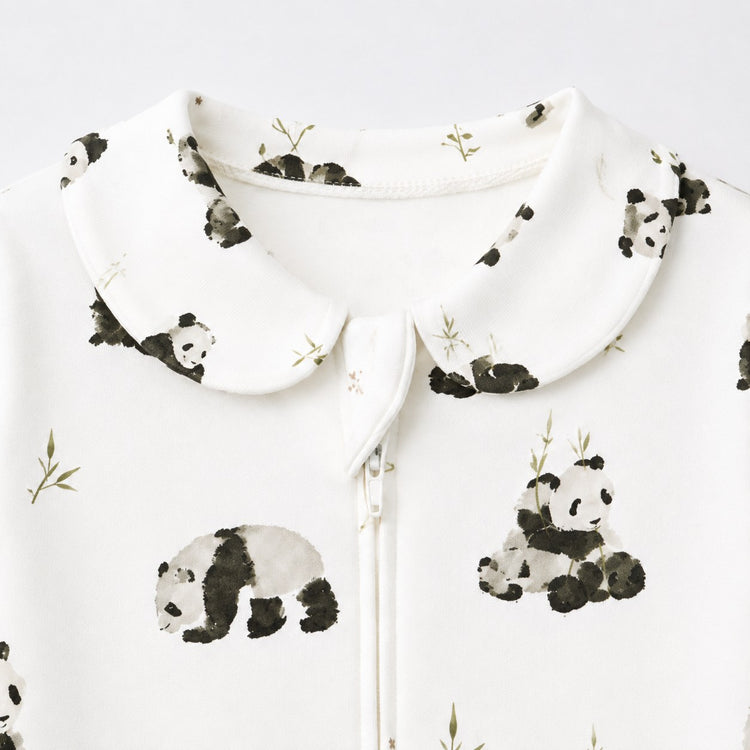 Panda & Bamboo bamboo cotton baby sleepsuit — footed zip-front sleepsuit, onesie romper