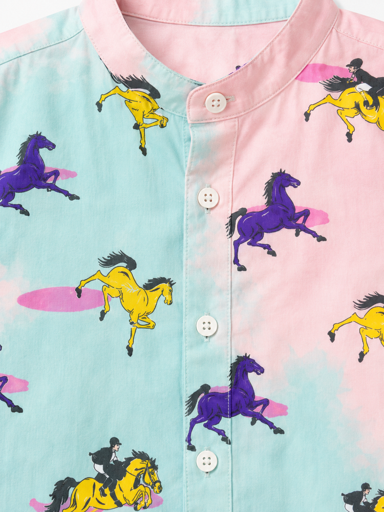Boy wearing Anaario Pastel Horse Shirt Set