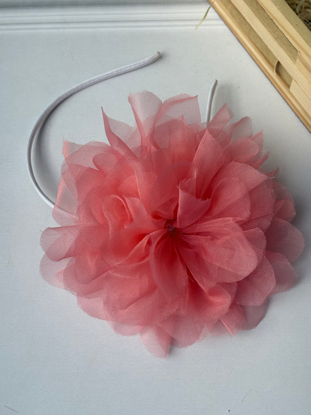 Anaario Peach Flower Organza Bow Hairband, hair band for kids